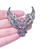 Skull Head Alloy Plated Colorful Pendant Necklace Bar Metal Jewelry