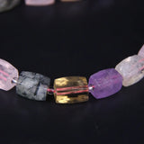 Natural Crystal Quartz Faceted Cube Nugget Pendant Beads