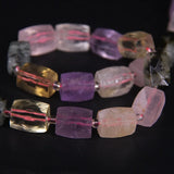 Natural Crystal Quartz Faceted Cube Nugget Pendant Beads