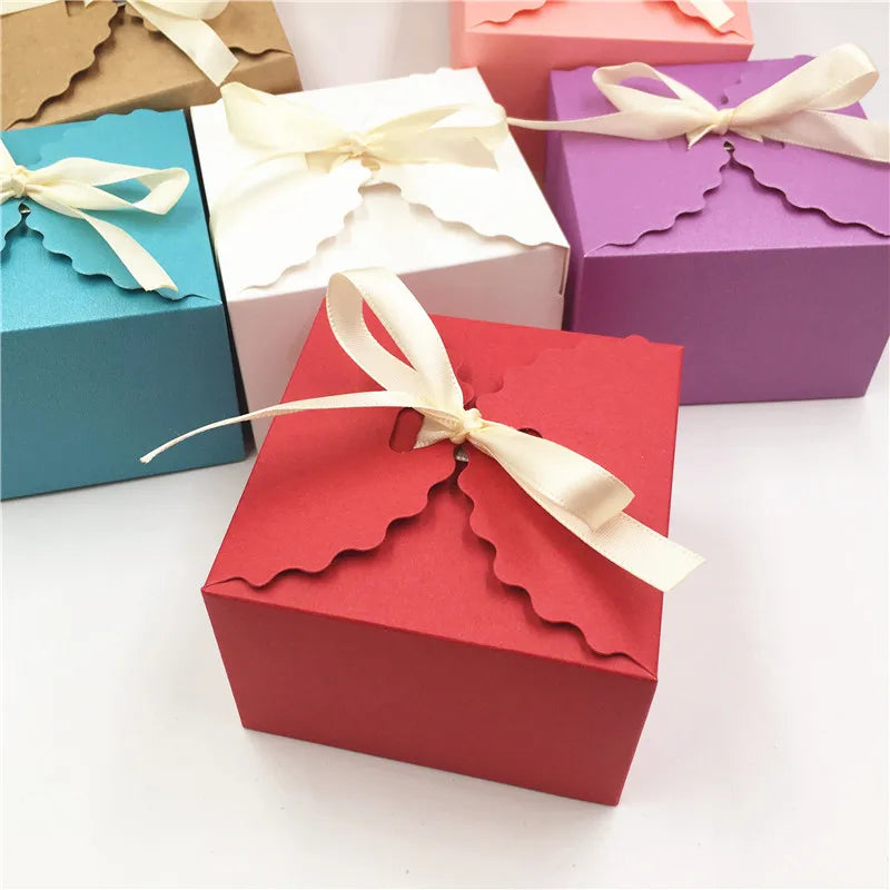 20 pcs Square Box Wedding Candy Biscuit Jewelry Box Customizable