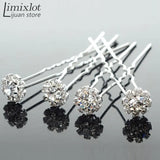 Crystal Flower Hair Pin Sticks Wedding Bridal Hair Accessory