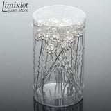 Crystal Flower Hair Pin Sticks Wedding Bridal Hair Accessory