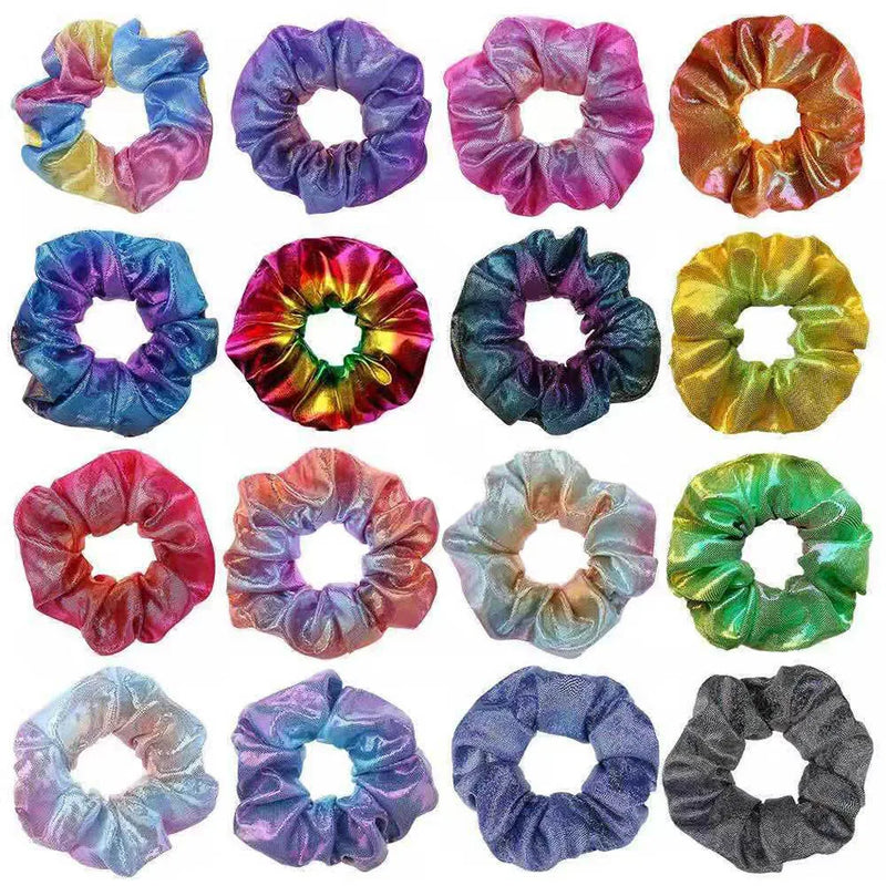 20 Mixed Girl Hair Bands Velvet Hair Scrunchie Elastic Colourful Rainbow Gift