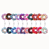 20 Mixed Girl Hair Bands Velvet Hair Scrunchie Elastic Colourful Rainbow Gift