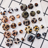 Leopard Cloth Buckle Earrings DIY Jewelry Accessories