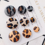Leopard Cloth Buckle Earrings DIY Jewelry Accessories