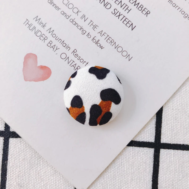 Leopard Cloth Buckle Earrings DIY Jewelry Accessories