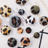 Leopard Cloth Buckle Earrings DIY Jewelry Accessories