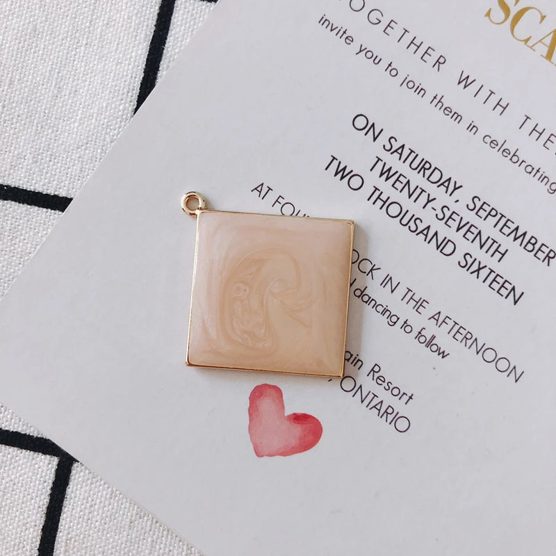 20pcs DIY Square Drop Oil Jewelry Accessories Earrings Material Pendant