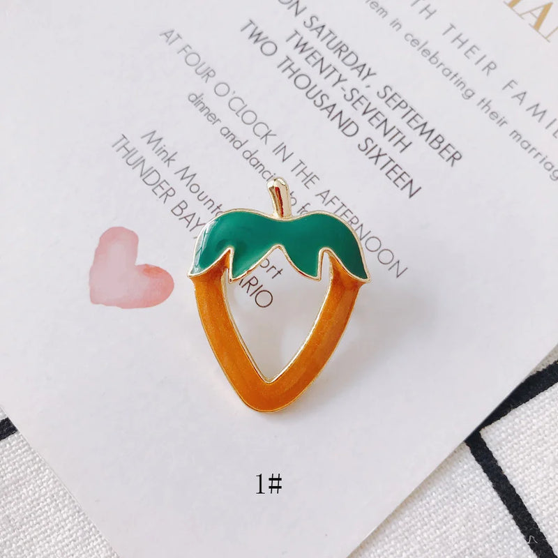 20 Alloy Strawberry Double-Hole Earrings Pendant Accessories