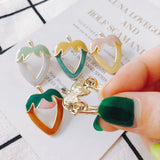 20 Alloy Strawberry Double-Hole Earrings Pendant Accessories