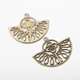 20 Retro Fan Pendant for Jewelry Making