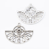 20 Retro Fan Pendant for Jewelry Making