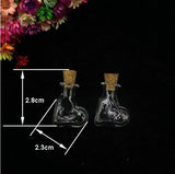 20 Shoe Heart-Shaped Glass Bottles with Cork Stoppers