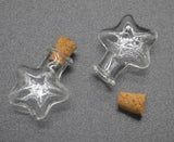 20 Star Glass Bottles w/ Cork Stopper Perfume Essential Oil Wishing Jewelry