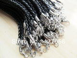 20-String Faux Braid Leather Necklace Cord with Chain & Lobster Clasp