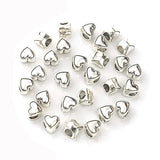 20 Antique Silver Heart Spacer Beads Charms Pendants DIY Bracelet Necklaces