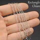 Stainless Steel Paper Clip Chain Necklace Silver Tarnish Petite