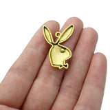 Tibetan Silver/Gold Rabbit Head Charms Pendant Jewelry Making Findings 31x20mm