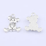 20 x Tibetan Silver Sitting Teddy Bear Metal Charm Pendant