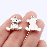20 x Tibetan Silver Sitting Teddy Bear Metal Charm Pendant