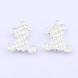 20 x Tibetan Silver Sitting Teddy Bear Metal Charm Pendant