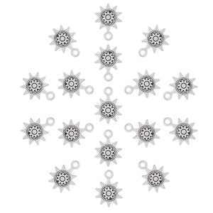 20 x Tibetan Silver Sun Flower Charms Pendants for Jewelry Making
