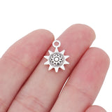 20 x Tibetan Silver Sun Flower Charms Pendants for Jewelry Making