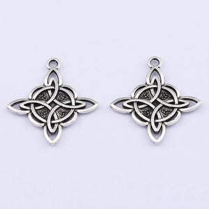 20 Tibetan Silver Celtic Knot Earring Charms Pendants 33x29mm