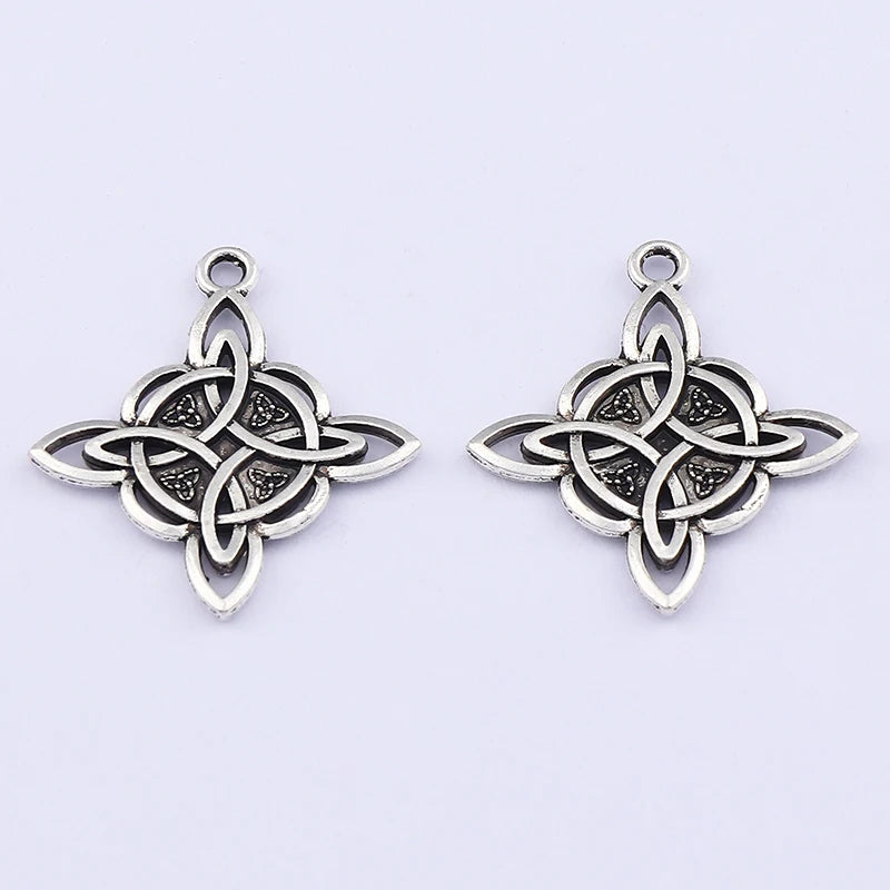 20 Tibetan Silver Celtic Knot Earring Charms Pendants 33x29mm