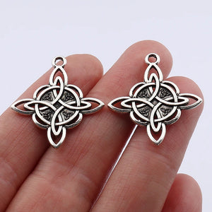 20 Tibetan Silver Celtic Knot Earring Charms Pendants 33x29mm