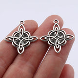 20 Tibetan Silver Celtic Knot Earring Charms Pendants 33x29mm