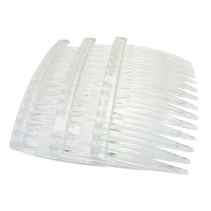 20 x Clear Plastic Hair Clips Side Combs 70X40mm