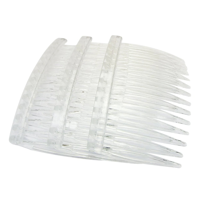 20 x Clear Plastic Hair Clips Side Combs 70X40mm
