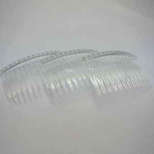 20 Pack Clear Plastic Hair Clips Side Combs 70X40mm