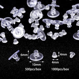 1000pcs Transparent Earring Back Stopper Studs for Jewelry Making