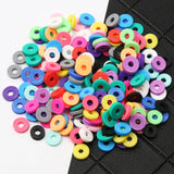 200-1000pcs 6mm Flat Round Polymer Clay Beads DIY Jewelry Making Boho Bracelets