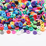 200-1000pcs 6mm Flat Round Polymer Clay Beads DIY Jewelry Making Boho Bracelets