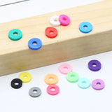 200-1000pcs 6mm Flat Round Polymer Clay Beads DIY Jewelry Making Boho Bracelets