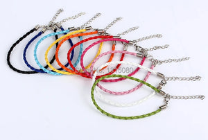100pcs/Lot Mixed Hand-knit Hide Rope Charms Bracelets Leather Bangles
