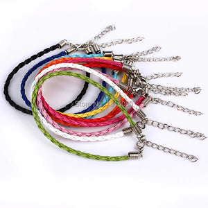 100pcs/Lot Mixed Hand-knit Hide Rope Charms Bracelets Leather Bangles