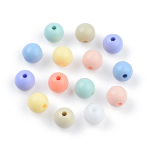 200pcs Round Acrylic Beads 8mm Spacer Beads DIY Jewelry Making