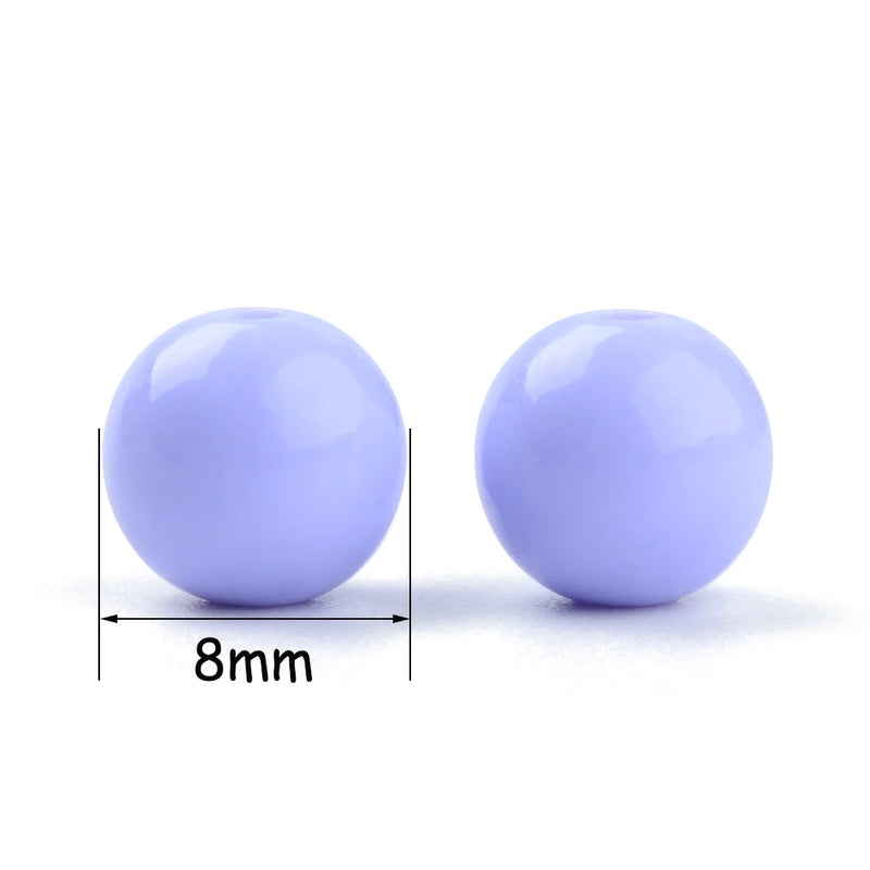 200pcs Round Acrylic Beads 8mm Spacer Beads DIY Jewelry Making