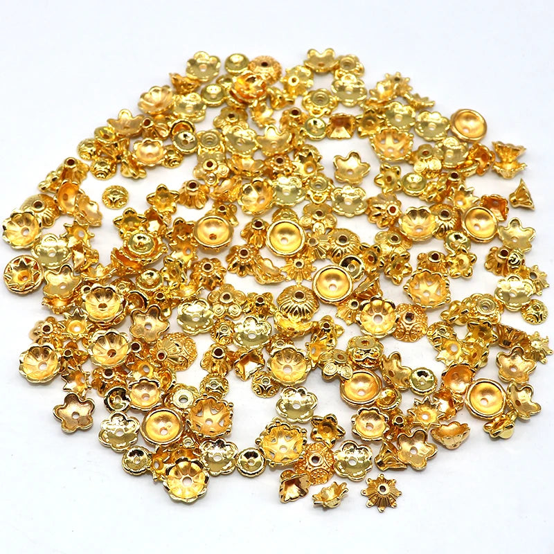 CCB Bead Caps Mixe Size Silver CCB Caps Charms Jewelry Findings