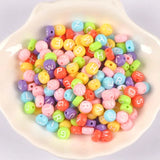 Pink Acrylic Alphabet Letter Round Beads 7mm YKL0805