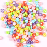 Pink Acrylic Alphabet Letter Round Beads 7mm YKL0805