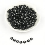 200-500pcs Mixed 7*4mm Digital Acrylic Spacer Beads for Jewelry Making DIY