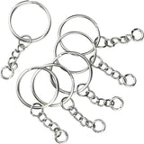Stainless Steel Keyring Split Rings DIY Keychain Lobster Clasp