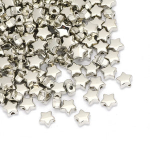 200-600Pcs Plated CCB Acrylic Star Spacer Beads