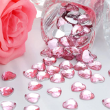 200 Acrylic Heart-Shaped Rhinestones, 0.5 Inch (Red-Pink)